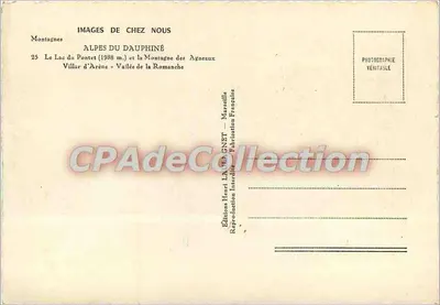Lac du Pontet — Montagne des Agneaux — Éditions Henri LAUGNET — Verso