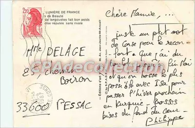 Fon (Corse) — Vendeuse de langoustes au port — Éditions Jean-Jaurès-94 — Rewers
