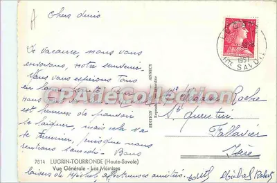 Lugrin-Tourronde (Haute-Savoie) — vue générale des Mémises — Édition Annecy — Verso