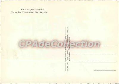 Halfmoderne ansichtkaart Nizza (A Mme) de Promenade des Anglais — Achterkant