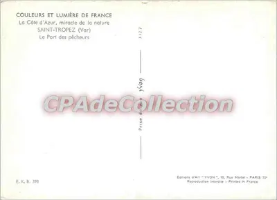 Saint-Tropez — Le Port des pêcheurs — Éditions d'Art YVON — Rewers