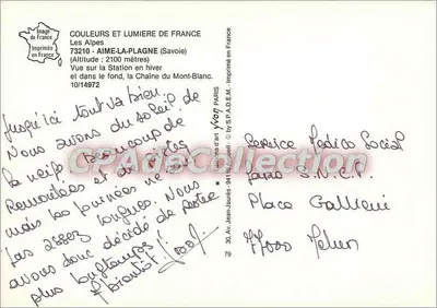 Vue sur la Station en hiver — Aime-la-Plagne (Savoie) — Éditions d'art Yvon — Rewers