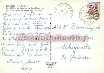 BESANÇON (25) - O Ponte da República sobre o Doubs (canto de pesca dos Bisontins) — Combier Impressor — Verso