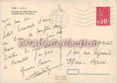 Castelo do Bois Chevalier — Fachada Norte (século XVII) — Éditions SPADÈM, n° 5396 — Verso