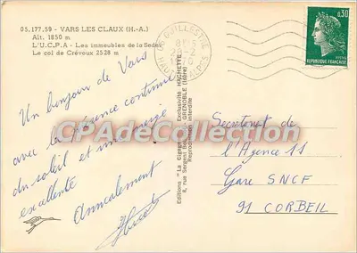 A Cegonha — Vars les Claux (H.-A.) — Edições 'A Cegonha' — Verso