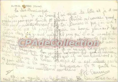 Moitiers — Vista panorâmica — Editor não identificado, n° de série 86.194.36 — Verso