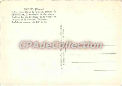 Poitiers (Vienne) — Igreja Notre-Dame la Grande, esculturas românicas do século XII — J. Robuchon, Fotógrafo, N° 1206 — Verso