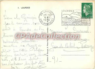 Lourdes — Recuerdo de Lourdes — Edición Ed. Nux — Reverso