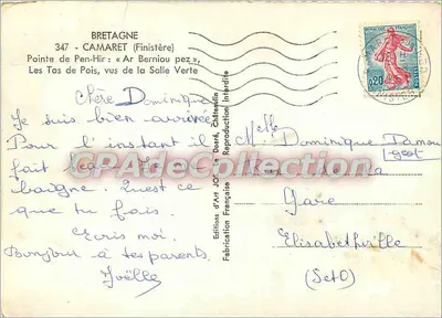 Ponta de Pen-Hir — Os Montes de Feijão, vistos da Sala Verde — Edições d'Art Jos, La Doaré — Verso