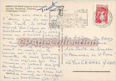 Thermes Troglodytes Cètes Callo-Romains — Greoux-les-Bains — Éditions S.E.P.T. — Verso