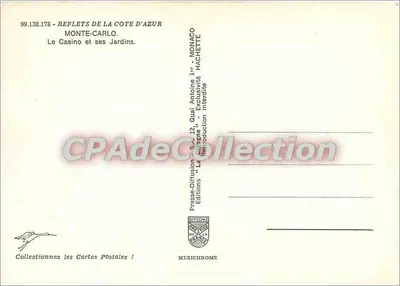 Monte-Carlo — O Casino e seus Jardins — Presses-Diffusion "La Cigogne" — Verso