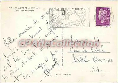 Valloire - Gare des télésièges — Éditions E. Grange, n°36/9 — Verso