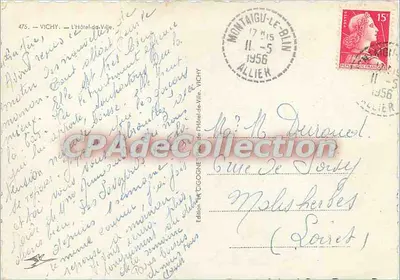 Vichy — Hôtel-de-Ville — Wydawnictwo Vichy, nr 475 — Rewers