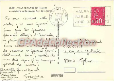 Valras-Plage — Widok z lotu ptaka nowego portu rekreacyjnego — Wydawca: CPAdéCollection — Rewers