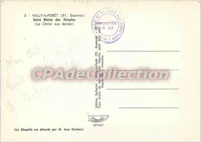 Milly-la-Forêt (91) - Saint Blaise des Simples (O Cristo das espinhas) — Edição Ballerini, Offset — Verso