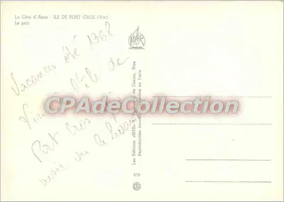 Port of the island of Port-Cros — Côte d'Azur — Editions MAR, Nice — Back