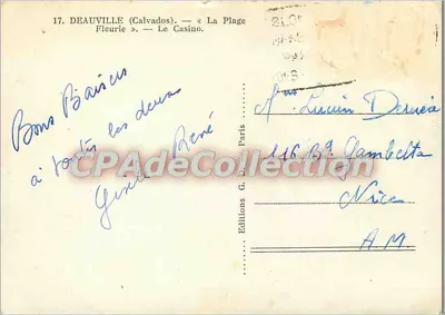 Deauville (Calvados) — A Praia das Flores — O Casino — Edições G. D. — Verso