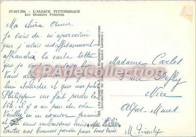 Cegonhas — Ninho em um poste — A Cegonha, Ed. Les Grandes Familles — Verso