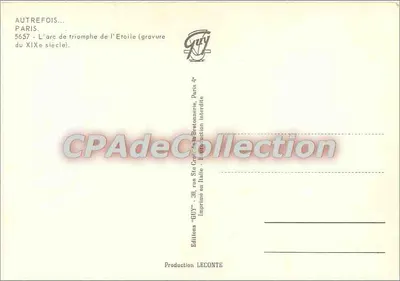 Arco da Triunfo da Estrela — Século XIX — Éditions GUY, Paris — Verso
