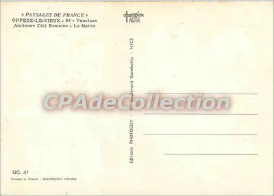 Oppède-le-Vieux — Antiga Cidade Romana — A Prefeitura — Edições Olset Color — Verso