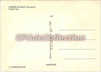 Oppède-le-Vieux — Velha Rue — Impressor Combier (71, S.A.L.) — Verso