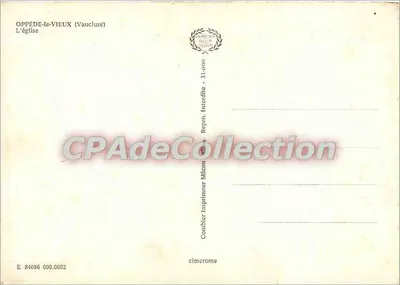 Oppède-le-Vieux (Vaucluse) — A igreja — Imprimeur Combier — Verso