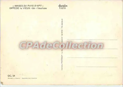 Oppède le Vieux — Antiga cidade romana — Editions Photoguy, série QC. 54 — Verso