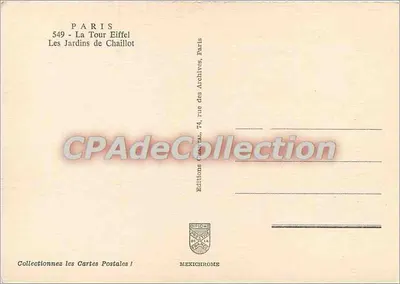 Paryż — Wieża Eiffla — Ogród Chaillot — Wydawnictwo Casal, Paryż — Rewers