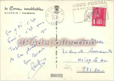 Ajaccio — Vista aerea — Ed. A. Rion, 18, rue de Romainville — Verso