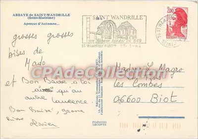 Saint Wandrille — Abadía fundada en 649 — Editor Emy — Reverso
