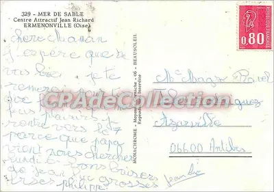 Mężczyzna w turbanie jadący na kamelu — Pustynia — Centre Attractif Jean Richard, Erménonville — Rewers