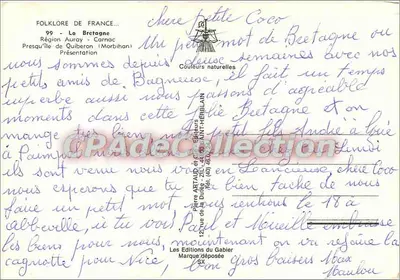 Folklore de Francia — La Bretaña o la pequeña palabra de Quiberon — Ediciones du Gabier — Reverso