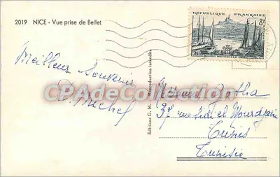 Widok z Nicei z Bellet — Wydawnictwo C. M. — Rewers
