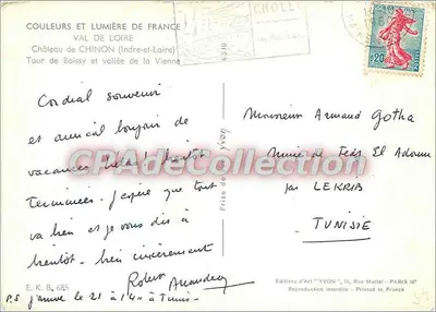 Castelo de Chinon — Torre de Boissy — Edições de Arte YVON — Verso