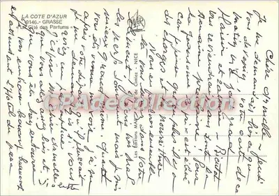 Grasse — vista da cidade cercada por flores — Edições MAJ de Cimiez, n° 107 — Verso