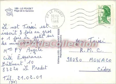 Le Pradet — Praia da Garonne — Edições LEO - Le Pradet — Verso