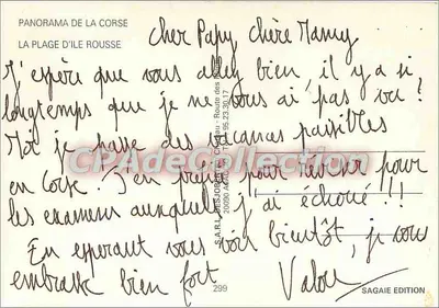A Praia de Île Rousse — panorama — S.A.R.L. DES JOPES, SAGAIE ÉDITION, n°299 — Verso
