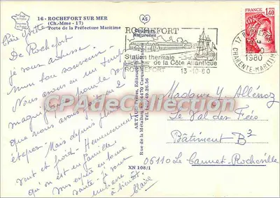 로셰포르-sur-메르의 해양청문서 문 — 출판사 Artaud Frères, n° XN 108/1 — 뒷면