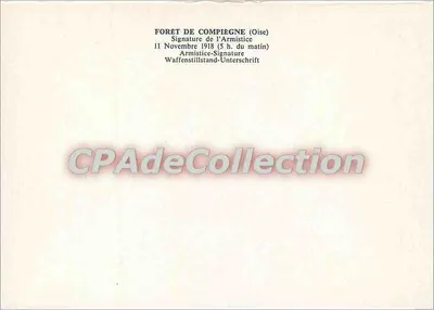Podpis Przymierza — Las Compiègne — 11 listopada 1918 — Rewers