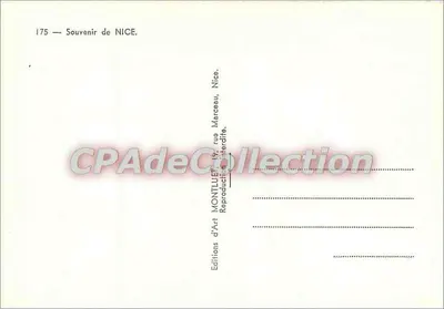 Nice — Pamiątka z NICE — Wydawnictwo Sztuki MONTLUEY, ulica Marceau, Nice — Rewers