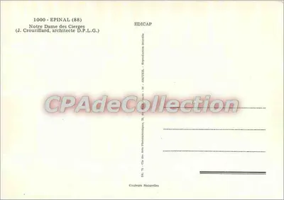 Notre Dame des Cierges — Épinal (88) — Éditeur EDICAP — Verso
