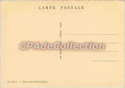 Nice — Quai des États-Unis — wydawca A.P.A. nr 14 — Rewers