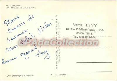 Caverna de degustação em Lussault — Valoire — Edições LECONTE — Verso