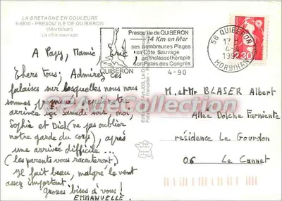 Wildkust van Quiberon — Presqu'île de Quiberon — Uitgever Artuos, n°4 — Achterkant