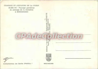 Paisagem grandiosa no momento da passagem da micheline — Bocognano — Edições Hachette — Verso