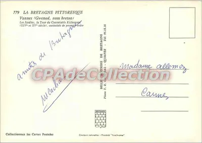 Vannes (Gwened, nom breton) — Les Jardins, la Tour du Connétable Richemont (XIVe et XVe siècle) — BELLES ÉDITIONS DE BRETAGNE - QUIMPER — Verso
