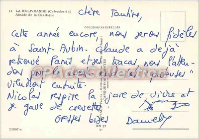 A Basílica de La Livranderie — Calvados — editor Coudaud-Prêtres, n° 22097-c — Verso