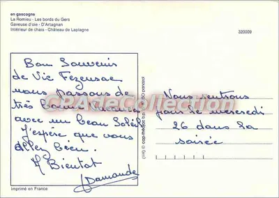 Belle Gascogne — colagem de seis cenas — editor desconhecido, n° de série 320009 — Verso