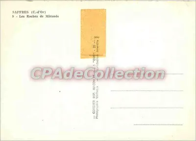 Saffres (C.-d'Or) — Le Rocce di Mirande — Comsier IAP — Verso