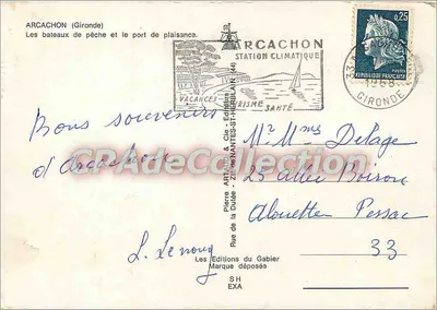 Arcachon — I barchi da pesca e il porto turistico — Les Éditions du Gabier — Verso